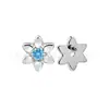 Pendientes de Aleación de Titanio F136 con Pequeño Diseño de Flor e Incrustación de Circonita, Joyería de Titanio G23 de Moda para Perforación en Cabeza, Labio y Cartílago del Oído