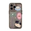 Lindo Cocotero y Gatito Adecuado para Funda de Teléfono Espacial iPhone 17 Pro Max, Apple 16 Transparente 15/14 Agujero Fino