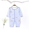Mono de verano transpirable ultra delgadopara bebé, manga larga, estampado, algodón peinado puro, fibra de bambú, traje Hakka para aire acondicionado de bebé
