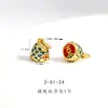 Colgante de Peces Dorados Koi de Buena Suerte en Oro de Arena Vietnamita de Larga Duración con Agujero para Accesorios DIY Cuerda para Pulseras