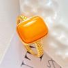 Anillo Guofeng vintage de plata de ley 925 con cera de abejas antigua amarilla y aceite de pollo y miel natural