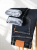 Ropa Popular para Hombre / Otoño e Invierno Hombres Elásticos Forrados de Polar Engrosados de Negocios Pierna Recta Ajuste Holgado Pantalones Largos