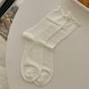 Calcetines Finos para Mujer, Calcetines de Algodón a Media Pantorrilla con Bordes Fruncidos, Calcetines Postparto, Calcetines de Verano Absorbentes de Sudor Antideslizantes que No se Caen, Venta al por Mayor
