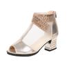 2026 Verano Nuevos Zapatos de Baile Malla Punta Abierta Transpirables Zapatos de Mujer Zapatos de Baile Cuadrado Sandalias Transfronterizas Europeas y Americanas Zapatos Individuales