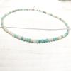 Collar transfronterizo nuevo de 4 mm con cuentas de turmalina de color, joyería femenina con temperamento de aguamarina, cadena de clavícula, venta al por mayor