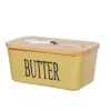Novo Pote de Cerâmica Fosca para Manteiga, Caixa de Armazenamento para Queijo em Bloco, Caixa de Queijo e Manteiga com Tampa de Bambu e Espátula para Manteiga