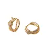 Pendientes de Aro Lisos de Plata de Moda Lujo Ligero Pendientes de Aro Grandes Versátiles Pendientes de Clip para Oreja de Aro Grande de Color Dorado de Gama Alta de Nicho para el Viaje Diario