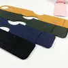 Etiqueta de equipaje de cuero PU de doble cara con logotipo y color personalizados, Etiqueta de equipaje de estilo colgante largo con tablero de cuero cosido para tarjeta de embarque
