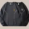 Moletom pesado de 300g com gola redonda, novo produto de outono, corte solto, espessado, gola alta, pulôver de manga longa, camisa básica casual e versátil