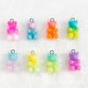 Accesorios de resina oso lindo de dos colores caramelo teléfono DIY accesorios de resina material para aretes 10*17mm