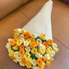 Manta con Esquina Puntiaguda de Ramo de Rosas, Kit de Materiales de Hilo Hecho a Mano, Manta Creativa de Flores de Ganchillo Regalo