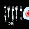 Comida em miniatura e brincar mini garfo de metal liga zinco colher de sopa acessórios para casa de boneca DIY