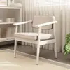 Cadeira de jantar estofada em madeira maciça nórdica Poltrona casual japonesa com encosto Cadeira confortável para mesa de estudo Cadeira para maquiagem Cadeira para mesa de jantar