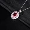 Sentido del Diseño Avanzado Explosiones Vivas Colgante de Rubí con Incrustaciones Lujo Europeo y Americano Diamante Completo Estilo ins Collar Tesoro de Color para Mujer