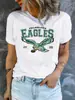 Estampado de Águila Nueva Moda para Mujer Cuello Redondo Tendencia de Verano Mujer Y2K