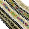Zapatos de Estilo Étnico Vintage Bordado Dorado de Colores Estilo Bohemio Cinta Jacquard Accesorios Hechos a Mano DIY Combinación de Encaje