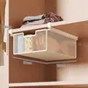 Caja de almacenamiento compartimentada para armario, estante dividido, separador extraíble, cajón colgante para debajo del armario, cesta colgante para lencería para armario
