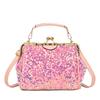 Bolso Estilo Coreano Nuevo 2022 Bolso de Hombro de Moda Popular Textura de Lentejuelas Bolso de Mano Tipo Concha