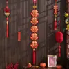 Colgante de Año Nuevo 2026 Año del Caballo Festival de Primavera Carácter de Bendición Decoración Festiva Nudo Chino Cadena de Chiles Petardo Decoración para Colgar en la Pared