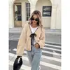 Cardigan suéter com blocos de cor estilo europeu e americano para outono e inverno, folgado de manga longa com design de amarração, jaqueta de tricô casual para mulheres, Amazon