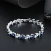 Pulseira Retrô com Padrão de Folhas e Zircônia Personalizada para Mulheres, Acessório Cool de Estilo de Rua