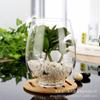 Maceta hidropónica de cristal para plantas de pelo liso, florero de agua para escritorio de oficina, pecera redonda transparente tipo huevo de dragón, venta al por mayor