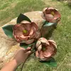 Flor de Magnólia Artificial Flor Falsa de PU Decoração de Casa Sala de Estar Arranjo de Cena de Magnólia Ornamento Arranjo Floral