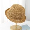 Sombrero de Paja Rizado Color Sólido Sombrero de Paja Sombrero de Pescador Verano Tejido Transpirable Protección Solar Sombra Cara Mostrando Pequeño Todo-partido Hueco Sombrero de Cuenca