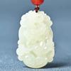 Colgante de jade del zodiaco de Afganistán, colgante de jade azul y blanco del zodiaco, colgante de jade hetiano.