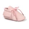 Mesmo Estilo que Xiaoqi! Sapatos para Bebê com Textura de Couro Multicor, Solado Macio, Borla - Primavera e Outono 1006
