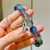 Mágico de Oz 12mm Alta Qualidade Gelo Transparente Roxo Fluorita Rosa Quartzo Pulseira