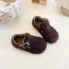Sapatos Birkenstock de Pelúcia Retrô para Crianças Outono/Inverno Novidades Sapatos de Algodão Quentes Espessos para Bebê Solado Macio Antiderrapante Sapatos Infantis para Meninos e Meninas