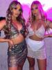 Traje nuevo transfronterizo europeo y americano, traje de cuerpo entero con tiras halter, falda de cuerpo entero, mini falda sexy ajustada de red de pesca con pedrería para mujer