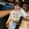 Novedad Primavera y Otoño 2026 Tops Casuales de Moda para Niños Medianos y Grandes, Camiseta de Manga Larga con Cuello Redondo de Dibujos Animados de Algodón Puro para Niñas