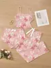 Nuevo Conjunto de Pijama Casual Dulce de Tres Piezas con Estampado de Dibujos Animados de Alta Venta para Mujer, Adecuado para Pijamas de Estilo Europeo y Americano