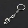 Regalo Creativo y Práctico Personalidad Nota Llavero de Metal Publicidad Colgante Pequeño Símbolo Musical Cadena de Llavero Anillo Cadena Colgante