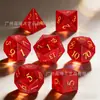 Nuevo Juego de Mesa Dungeons and Dragons Set de 7 Piezas Dados de Juego Dnd Rpg D6 D20 Explosión Roja Cristal K9