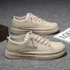Zapatos de Hombre 2025 Nuevos Otoño Deportes Zapatos de Cuero Celebridad de Internet Casual Zapatos Planos Versátiles Antideslizantes Trabajo Zapatos de Moda para Hombre