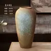 Jarrón de Cerámica Rústica Estilo Wabi-Sabi de Jingdezhen, Recipiente para Arreglos Florales Estilo Vintage, Adorno de Decoración para Sala de Estar Estilo Chino Nuevo