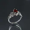 Novo Anel de Diamante de Carbono Huajie Estilo Folha para Mulheres com Design de Folha Cruzada e Joias de Zircônia