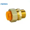 Conectores roscados de latón de alta resistencia, conectores rápidos de tubería de gas de cobre, accesorios roscados para conectar mangueras de gas corrugadas