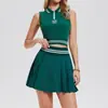 Colete Esportivo Sem Mangas Transfronteiriço para Mulheres, Top para Corrida, Tênis, Fitness, Yoga, Conjunto de Terno de Manga Curta com Gola Polo, Verão