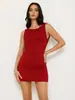Bestseller transfronterizo: Elegante vestido sin mangas con diseño de espalda caída y hebilla metálica, estilo 'hot girl', entallado y adelgazante, vestido bodycon Y2K para mujer