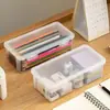 Caja de Almacenamiento para Material Escolar de Estudiante Caja de Almacenamiento Transparente Multifuncional para Escritorio Gran Capacidad Caja para Fideos y Pan