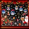 Pegatinas de Navidad, Bolas Colgantes Soñadoras, Pegatinas de Vidrio de Alce, Copos de Nieve Creativos de Venta Caliente Transfronteriza, Pegatinas Estáticas de Papá Noel