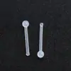 Japonés y Coreano Transparente Invisible Barra Suave Uña de Nariz Barra Recta Ángulo L Estudiante Perforación de Crecimiento No Alérgico Uña de Nariz Mini Aretes de Resina