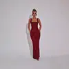 Nuevo Vestido de Tirantes con Lentejuelas Transfronterizo 2025, Nuevo Elegante Vestido de Noche Ceñido a la Cintura Otoño/Invierno, Vestido Largo Bodycon