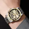 Reloj de Cuarzo para Hombre de Negocios de Alta Gama Transfronterizo Moda Versátil Lujo Ligero Hueco Estilo Europeo y Americano Correa de Acero Calendario Venta al por Mayor
