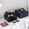 Olla de Cerámica Negra con Asa Lateral Set de Té para Viaje en Coche Lujo Ligero Taza de Té Portátil Caja de Almacenamiento Exterior Bolsa Set de Té Kung Fu