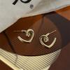 Pendientes de amor giratorios con diseño de nicho para chica de moda coreana, con aguja de plata 925, joyería para orejas al por mayor, combina con todo